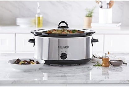 7 Quart Oval Manual Slow Cooker – Stainless Steel - Curated Catalog J0