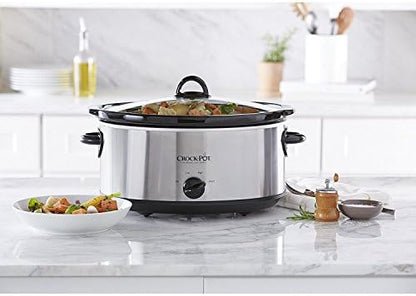 7 Quart Oval Manual Slow Cooker – Stainless Steel - Curated Catalog F9
