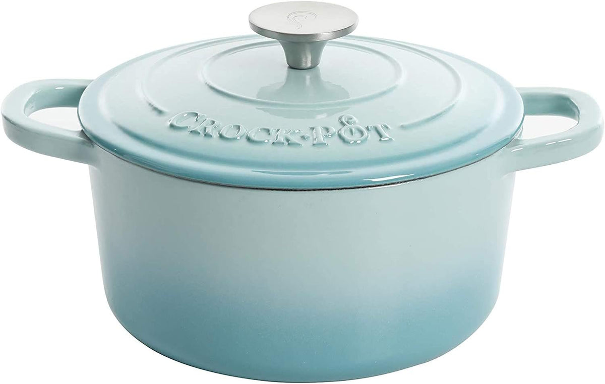 3 Quart Enameled Cast Iron Dutch Oven – Aqua - Curated Catalog I8