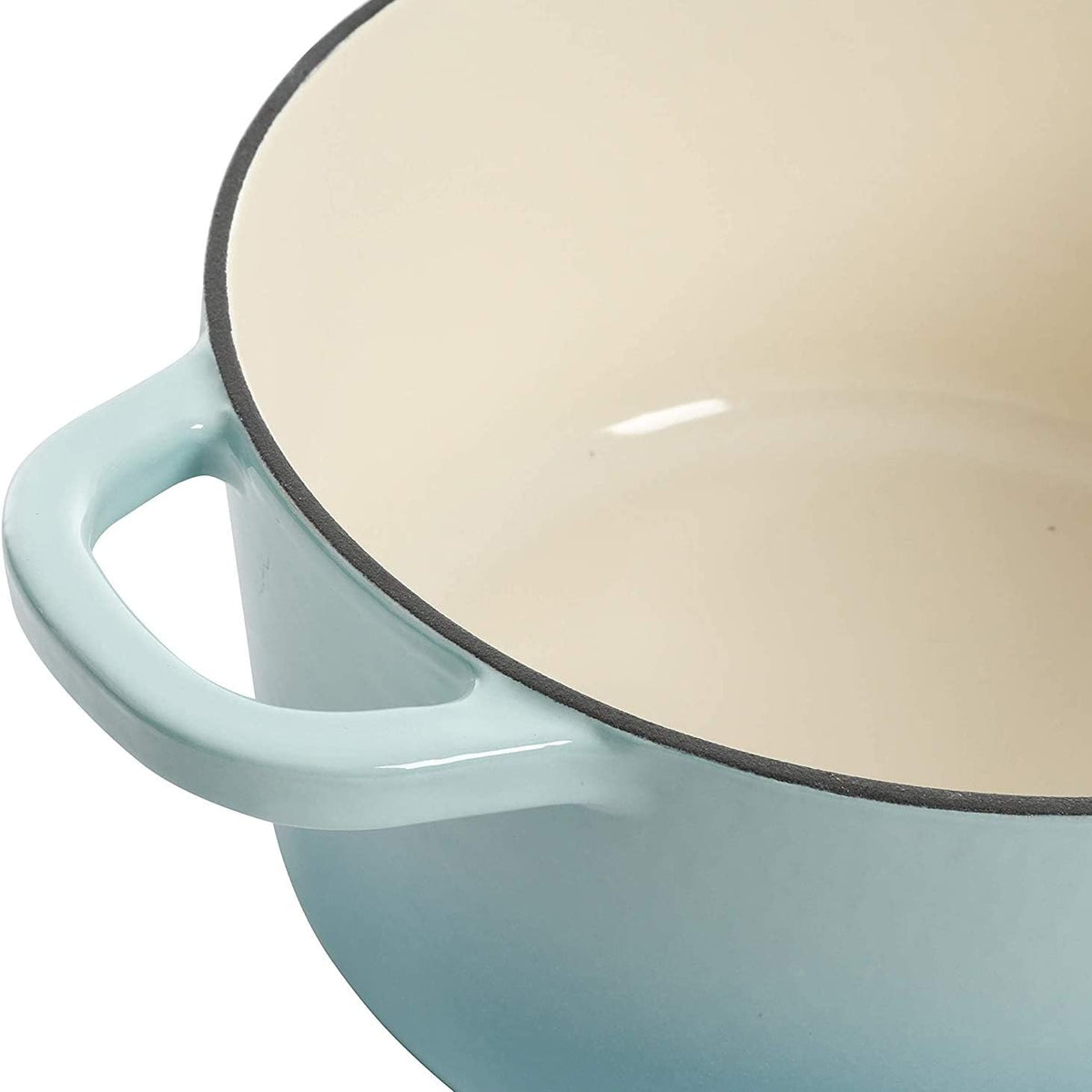 3 Quart Enameled Cast Iron Dutch Oven – Aqua - Curated Catalog I8