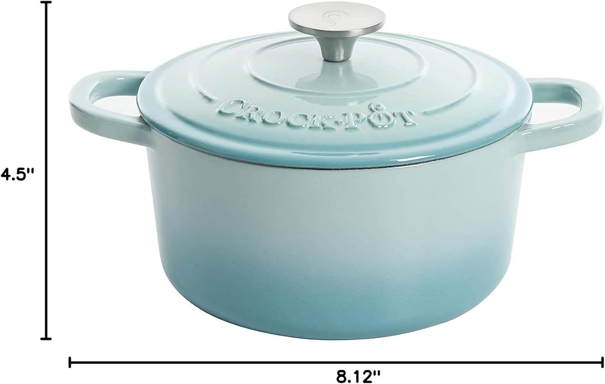 3 Quart Enameled Cast Iron Dutch Oven – Aqua - Curated Catalog G1