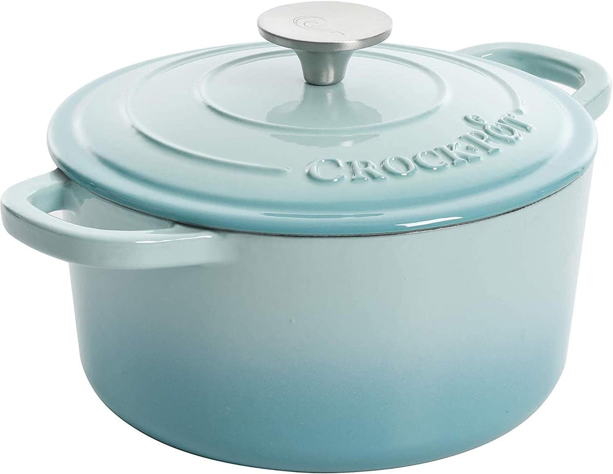 3 Quart Enameled Cast Iron Dutch Oven – Aqua - Curated Catalog K5